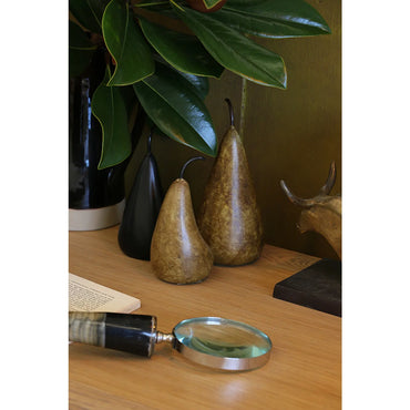 Large Marble Decorative Pear in Black