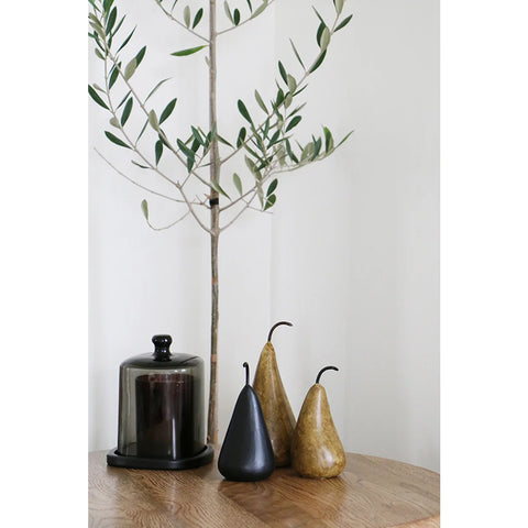 Medium Marble Decorative Pear in Golden Brown