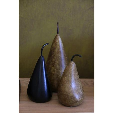 Medium Marble Decorative Pear in Black