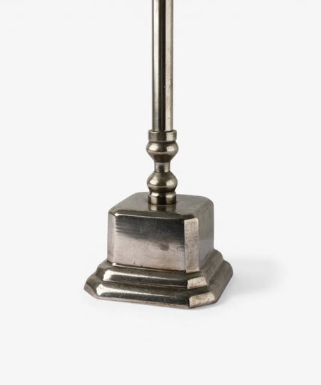 Square Small Lamp Base Antique Silver