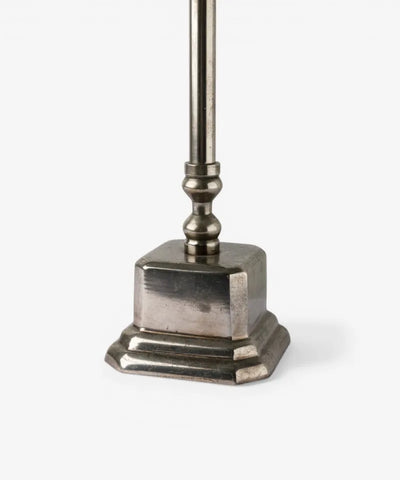 Square Small Lamp Base Antique Silver