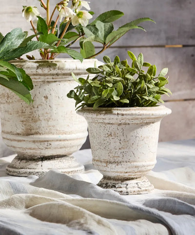 Urn Planter Rustic White ~ Small