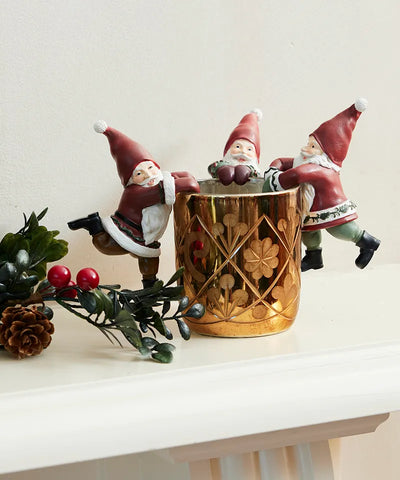 Vintage Pot Hanging Santas