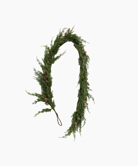 Cedar & Pinecone Swag with Lights 182cm