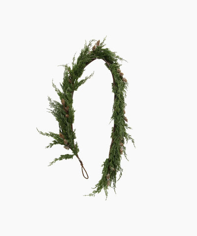 Cedar & Pinecone Swag with Lights 182cm