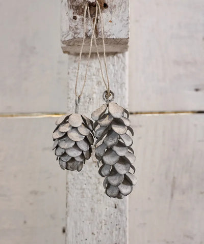 Hanging Pinecone Long Ash Grey