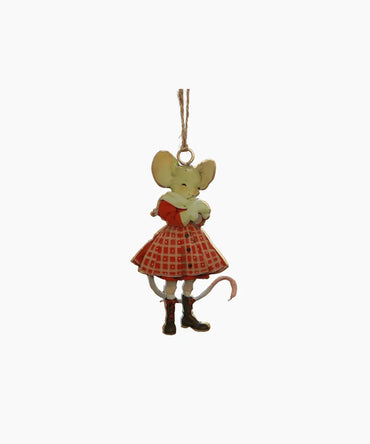 Maggie Red Check Hanging Mouse