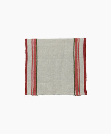 Red Selvedge Stripe Linen Table Runner
