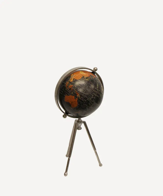 Small Black Globe on Stem Tripod Stand