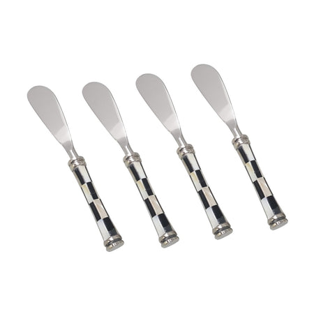 CHECKER BLACK & WHITE BONE AND STAINLESS STEEL SPREADERS