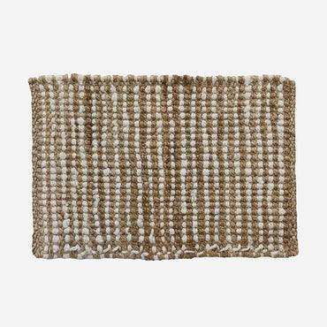 100% Natural & White Jute Doormat 60x90