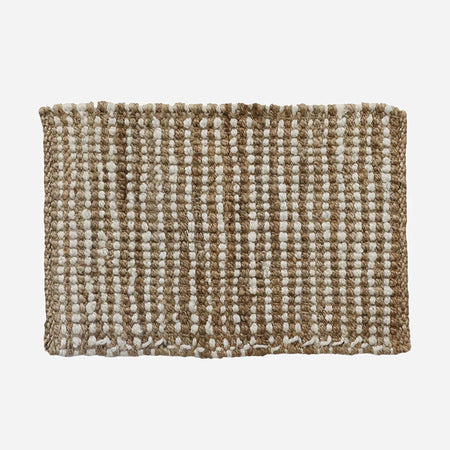100% Natural & White Jute Doormat 60x90