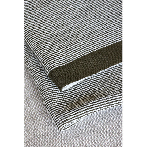 Dunedin Olive and Ivory Throw in Boucle Weave