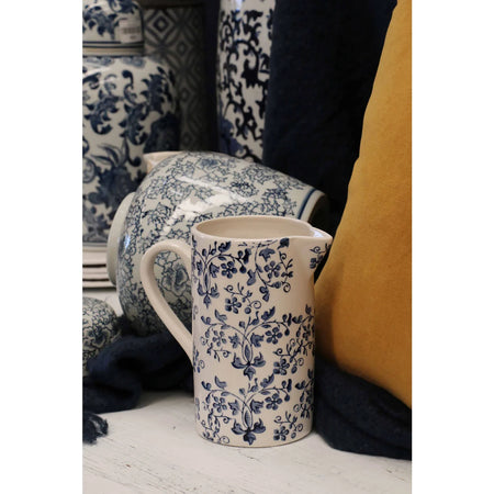 Florentine Bleu Handprinted Jug