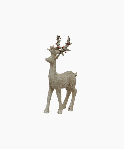 French Country Collections Scandi Deer with Red Beads Standing