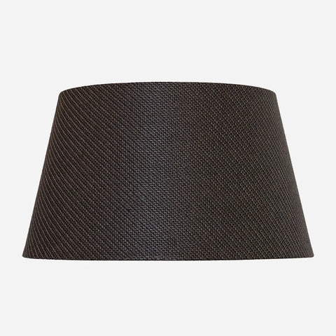 Woven Charcoal Tapered Drum Lampshade ~ 41cm
