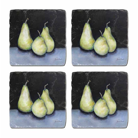 Midnight Pears Coaster Set ~ 4 pieces
