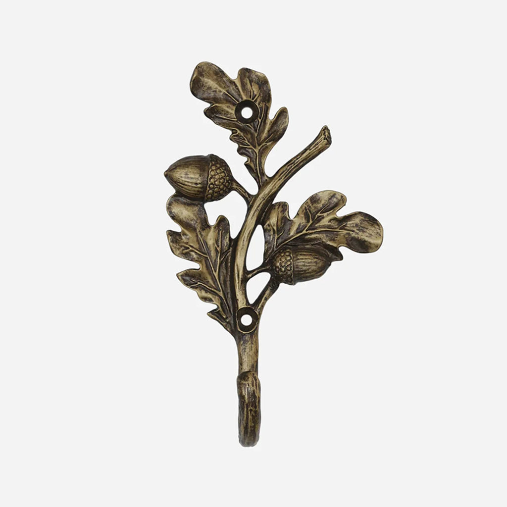 Acorn Hook in Antique Brass Finish