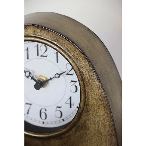 Arched Mantle Clock in Antique Brass Finish