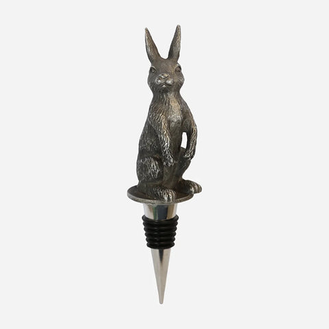 Rabbit Bottle Stopper in Pewter Finish