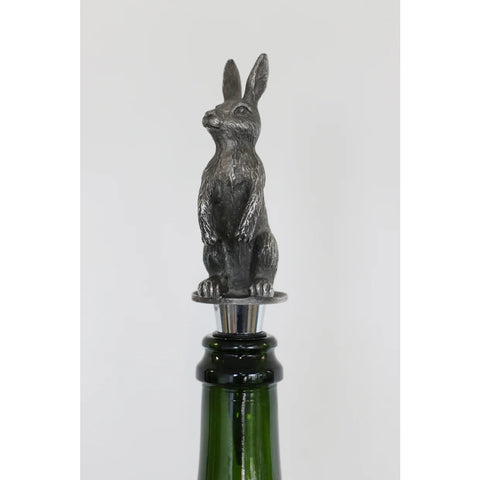 Rabbit Bottle Stopper in Pewter Finish