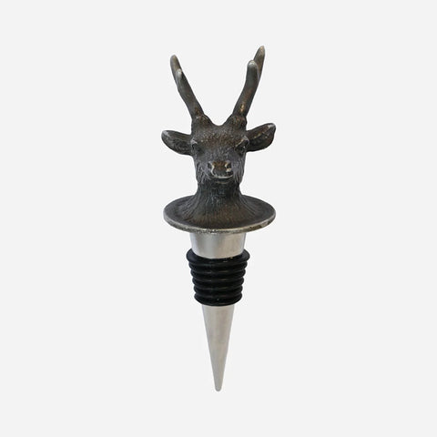 Deer Bottle Stopper in Pewter Finish