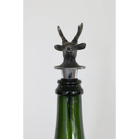 Deer Bottle Stopper in Pewter Finish