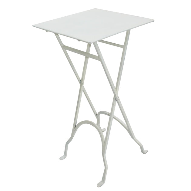 French Country Square Iron Side Table White