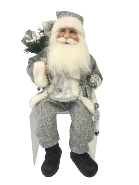 Silver Grey Sitting Santa