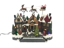 LED, 8 SONG MOVING SLEIGH VILLAGE