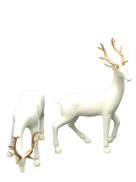 LARGE WHITE WITH GOLD ANTLER DEER