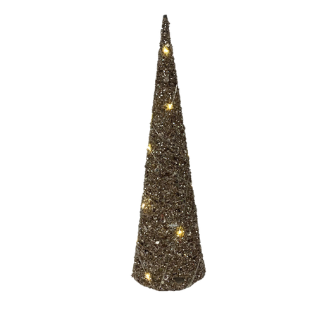 50CMH CHAMPAGE GOLD COTTON CONE TREE WITH LIGHT