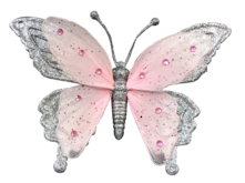 PINK / SILVER BUTTERFLY WITH CLIP