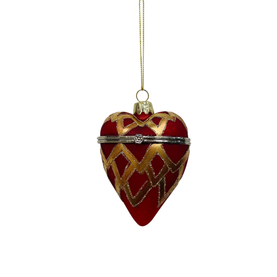 RED/GOLD GLASS OPENABLE HEART