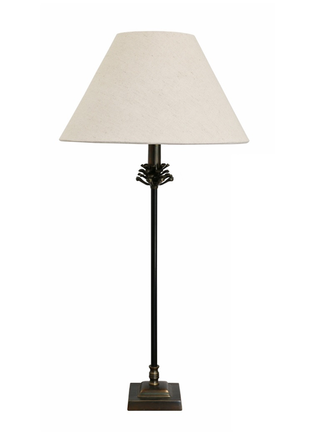 Pinecone Lampbase in Antique Brass and Black Finish